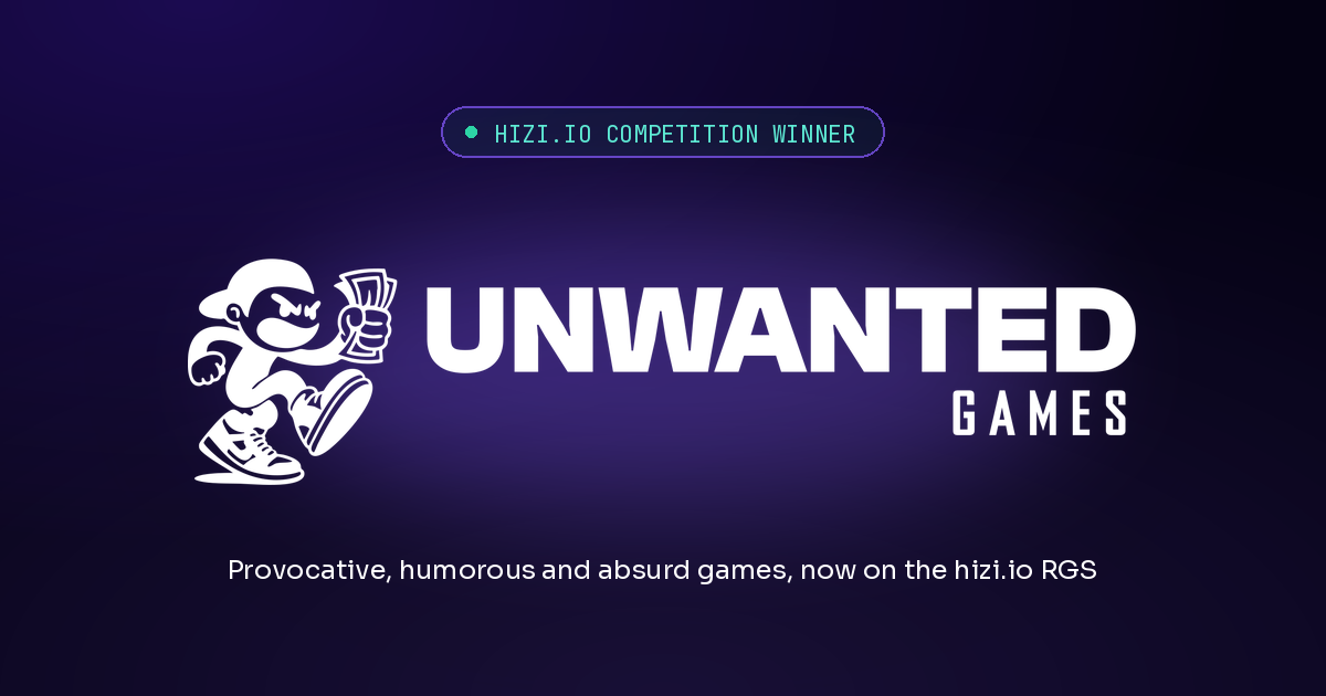 Unwanted Games logo on hizi.io brand background with the label hizi.io competition winner